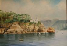 olio su tela 'il faro di Portofino' cm50x70 