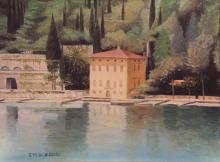 Olio su tela 'Presso Limone, Lago di Garda' 