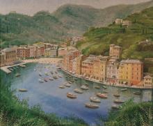 Olio su tela 'Portofino' 