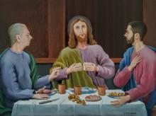 La Cena di Emmaus  ( "... e lo riconobbero allo spezzare del pane... - San Luca evangelista 24, 13) - Olio su tela