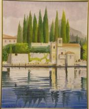 Olio su tela - Lago di Garda - Punta San Vigilio