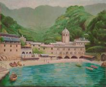 Olio su tela "San Fruttuoso di Camogli"